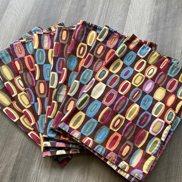 Set of 8 MCM Mid century style geometric Atomic print Modern Retro Placemats